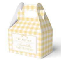 Yellow Gingham Coquette Baby Shower Gable Favor Boxes