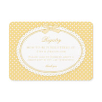 Yellow Gingham Coquette Bow Baby Registry Enclosure Card
