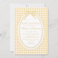 Yellow Gingham Coquette Bow Baby Shower