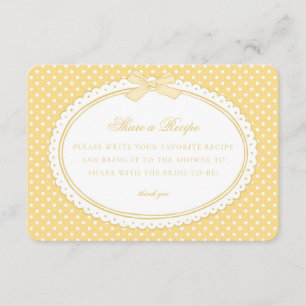 Yellow Gingham Coquette Bow Share a Recipe Enclosure Card