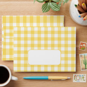 Yellow Gingham Envelope