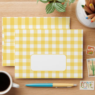 Yellow Gingham Envelope