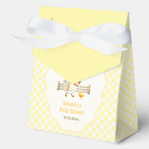 Yellow Gingham Farm Fresh Chicks Baby Shower Favor Boxes