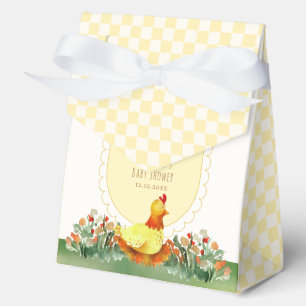 Yellow Gingham Farm Little Chicken Baby Shower Favor Boxes