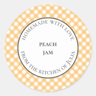 Yellow gingham food jar labels for homemade gifts