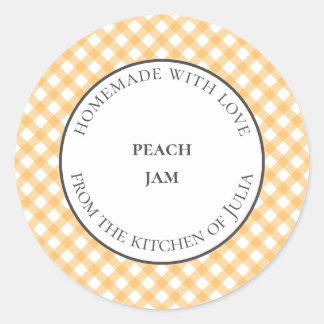 Yellow gingham food jar labels for homemade gifts