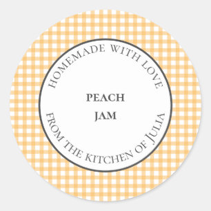 Yellow gingham food jar labels for homemade gifts