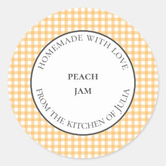 Yellow gingham food jar labels for homemade gifts