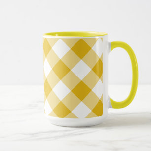 Yellow Gingham Gift Mug