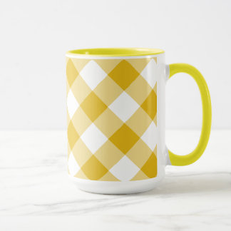 Yellow Gingham Gift Mug