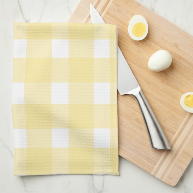 Yellow Gingham Kitchen Towel (Quarter Fold)