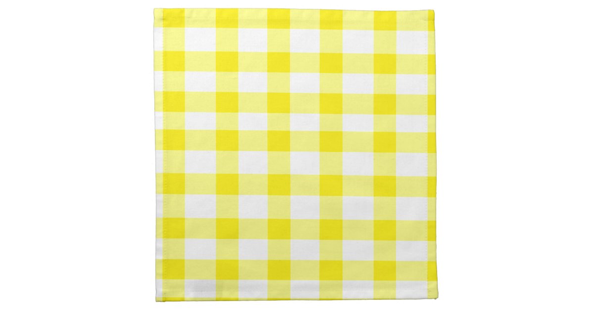 Yellow Gingham Napkin Zazzle