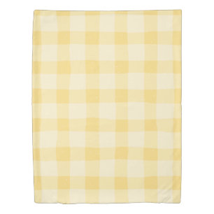 Yellow Gingham Pattern Bedding Duvet Cover