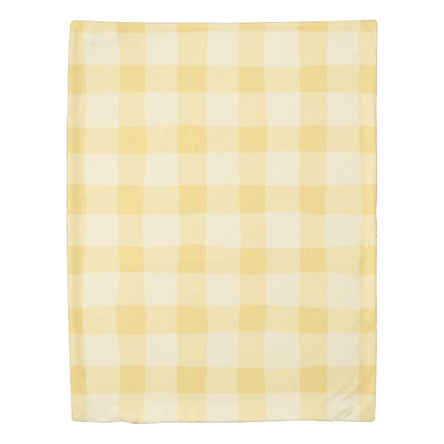 Yellow Gingham Pattern Bedding Duvet Cover (Front)