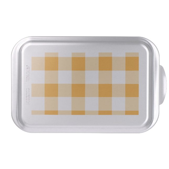 Yellow Gingham Pattern Cake Pan (Front)