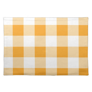 Yellow Gingham Pattern Cloth Placemat