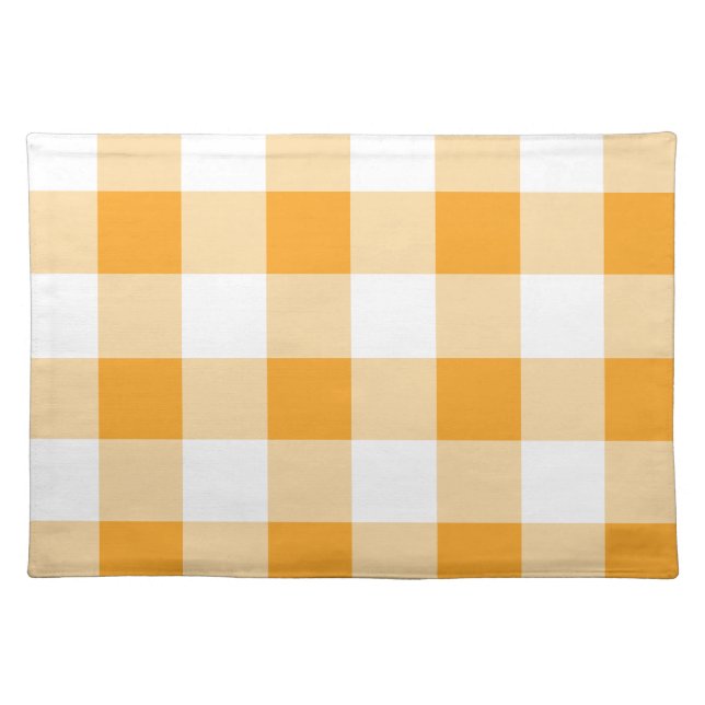 Yellow Gingham Pattern Cloth Placemat (Front)