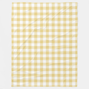 Yellow Gingham Pattern Fleece Blanket