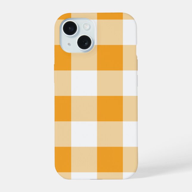 Yellow Gingham Pattern  Iphone Case (Back)