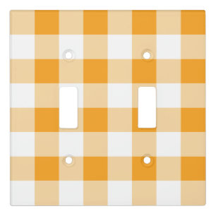 Yellow Gingham Pattern Light Switch Cover