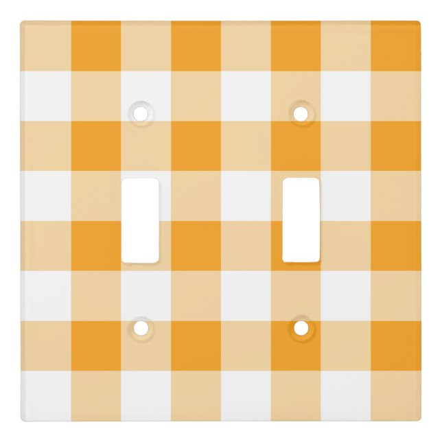 Yellow Gingham Pattern Light Switch Cover (Front)