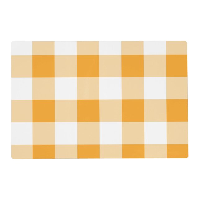 Yellow Gingham Pattern Placemat (Front)