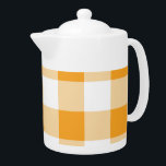 Yellow Gingham Pattern Teapot<br><div class="desc">Cool yellow Gingham or Checkerboard Pattern.</div>
