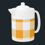 Yellow Gingham Pattern Teapot<br><div class="desc">Cool yellow Gingham or Checkerboard Pattern.</div>