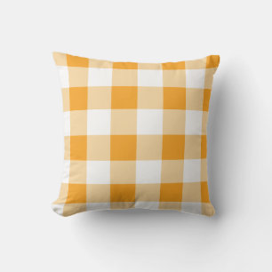 Yellow Gingham Pattern Throw Pillow
