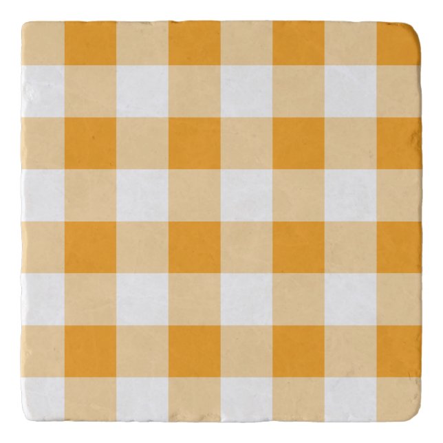 Yellow Gingham Pattern Trivet (Front)