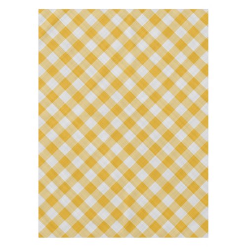 Yellow Gingham Plaid Checkered Pattern Tablecloth