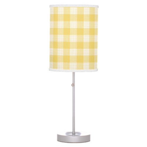 Yellow Gingham Plaid Table Lamp