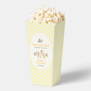 Yellow Gingham Popcorn Farm Chicks Baby Shower Favor Boxes