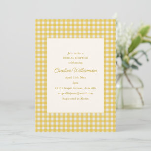Yellow Gingham Preppy Classic Bridal Shower Invitation