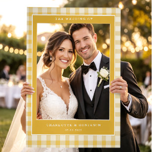 Yellow Gingham Selfie Frame Photo Prop