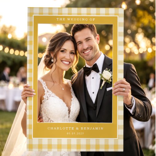 Yellow Gingham Selfie Frame Photo Prop