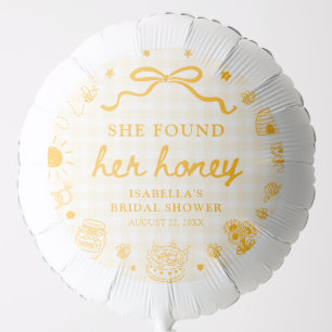 Yellow Gingham She Found Her Honey Bridal Shower Balloon