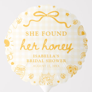 Yellow Gingham She Found Her Honey Bridal Shower Balloon