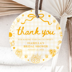 Yellow Gingham She Found Her Honey Bridal Shower Favor Tags