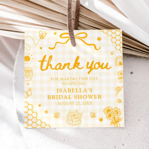 Yellow Gingham She Found Her Honey Bridal Shower Favor Tags