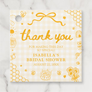 Yellow Gingham She Found Her Honey Bridal Shower Favor Tags