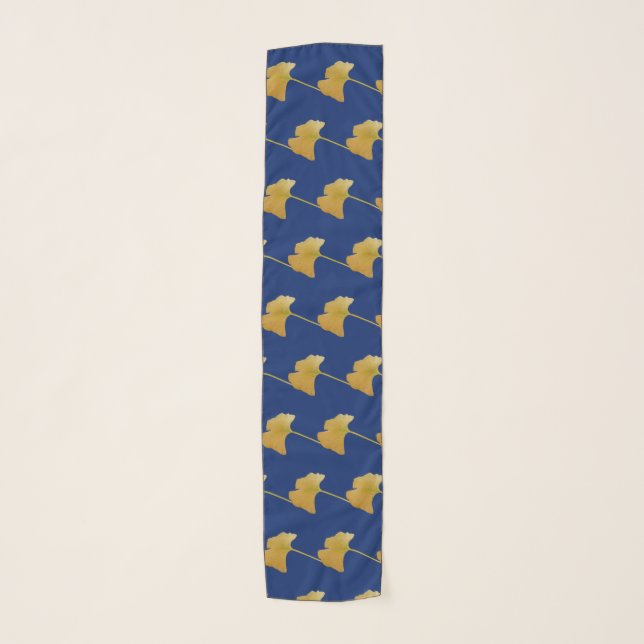 Yellow Ginkgo Biloba Leaf Scarf (Front)