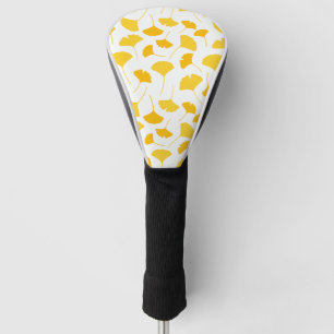 Yellow Ginkgo Leaf Pattern Golf Head Cover
