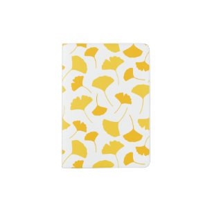 Yellow Ginkgo Leaf Pattern Passport Holder