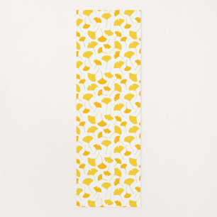 Yellow Ginkgo Leaf Pattern Yoga Mat