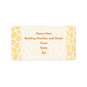 Yellow Giraffe Pattern Animal Print Design. Label