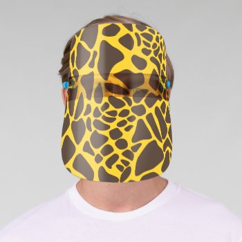Yellow Giraffe Print Animal Pattern Face Shield by ne1512BLVD at Zazzle
