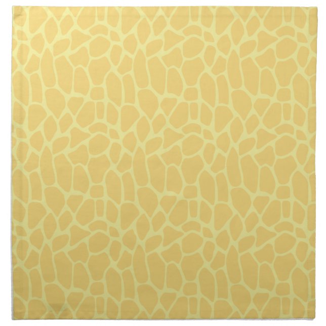 Yellow Giraffe Print Cloth Napkin (Front)