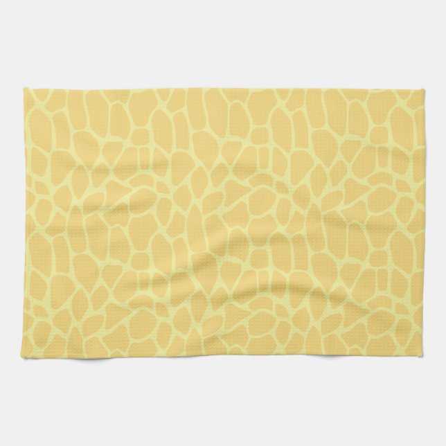 Yellow Giraffe Print Kitchen Towel (Horizontal)