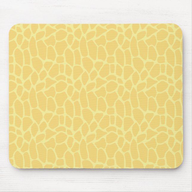 Yellow Giraffe Print Mouse Pad (Front)